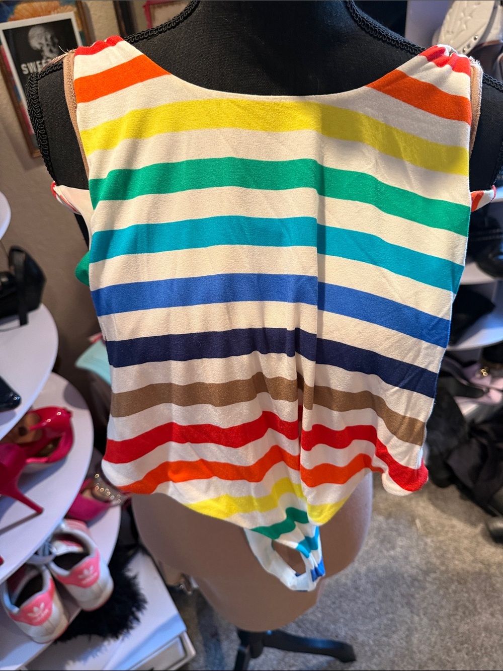 Alice + Olivia Rainbow Striped One-Piece